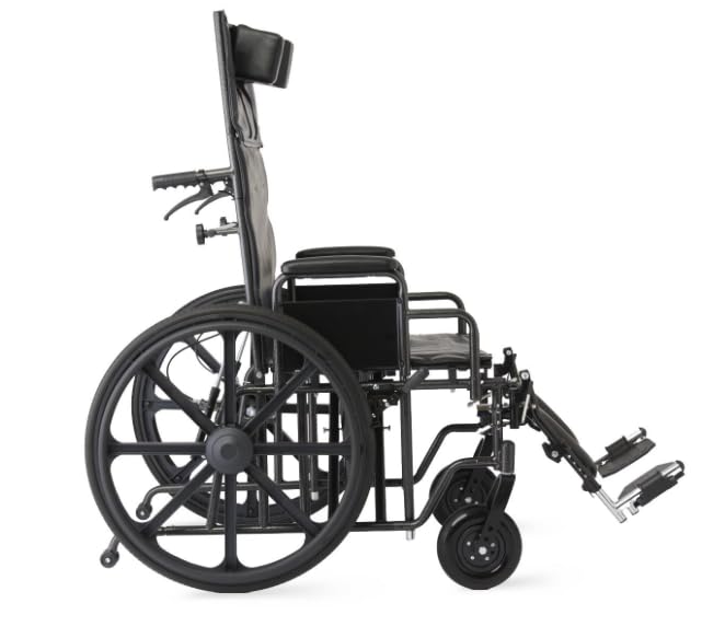 22 Inch Reclining Wheelchair with Elevating Leg Rests A68003