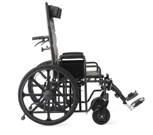 22 Inch Reclining Wheelchair with Elevating Leg Rests A68003