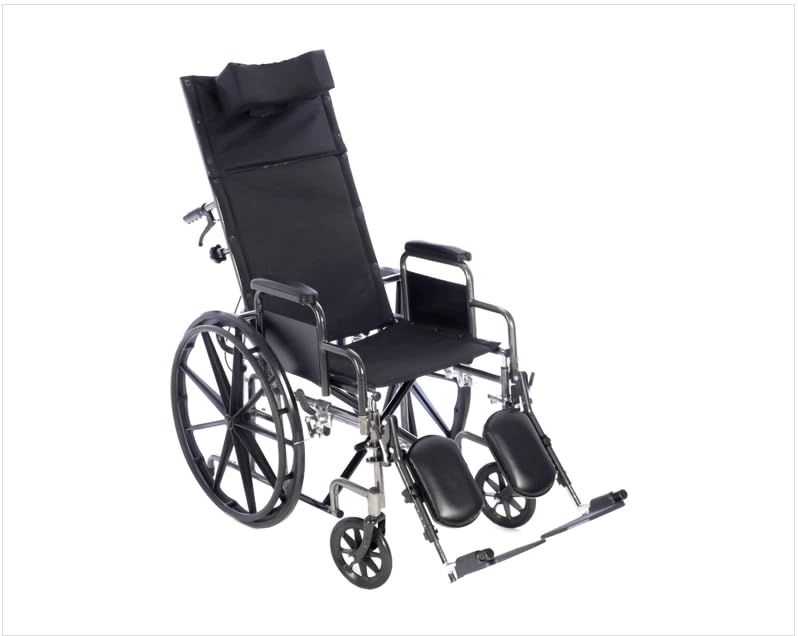 22 Inch Reclining Wheelchair with Elevating Leg Rests A68003