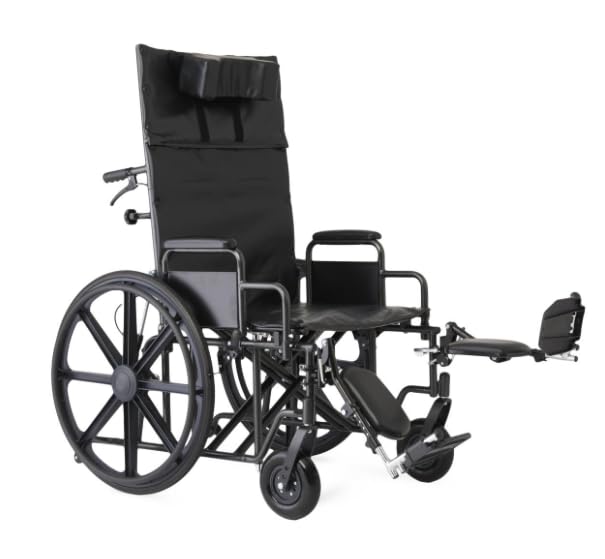22 Inch Reclining Wheelchair with Elevating Leg Rests A68003