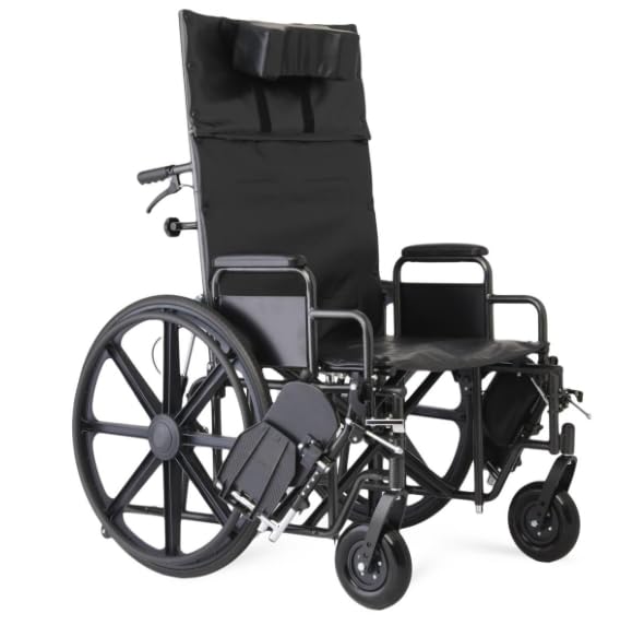 22 Inch Reclining Wheelchair with Elevating Leg Rests A68003