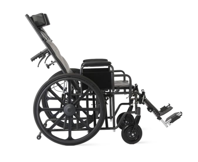 22 Inch Reclining Wheelchair with Elevating Leg Rests A68003