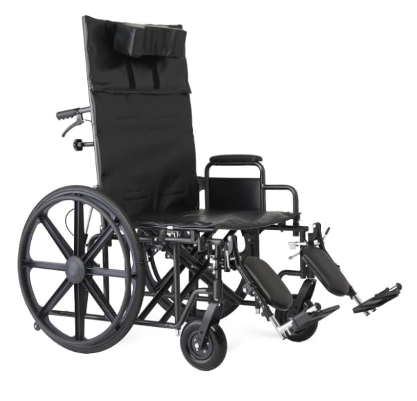 22 Inch Reclining Wheelchair with Elevating Leg Rests A68003
