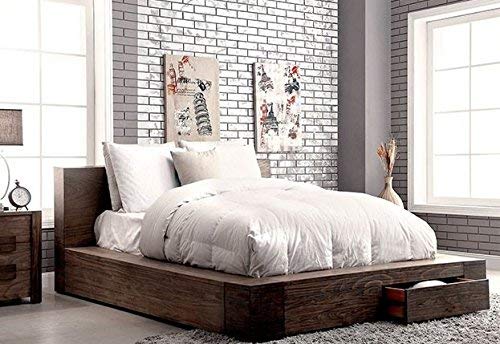California King Walnut Platform Bed I29183
