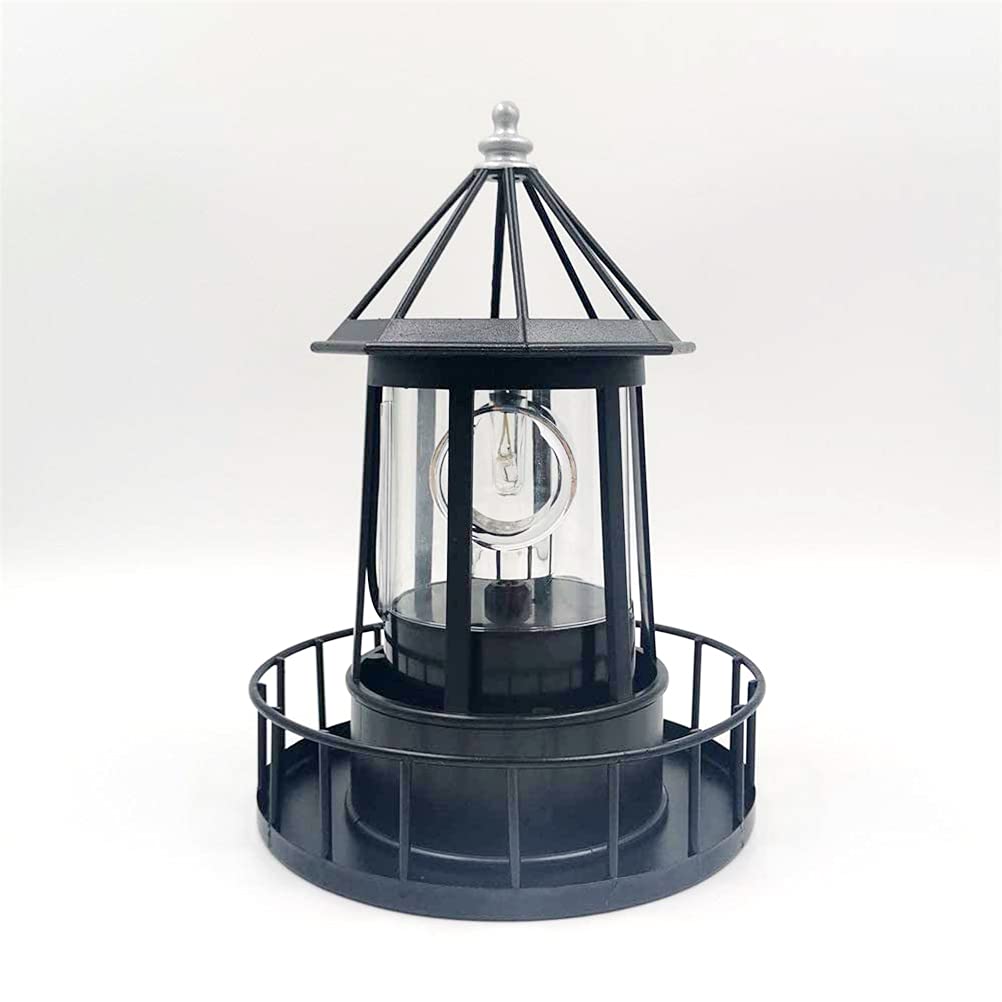 Black Wrought Iron Solar Lighthouse O2538