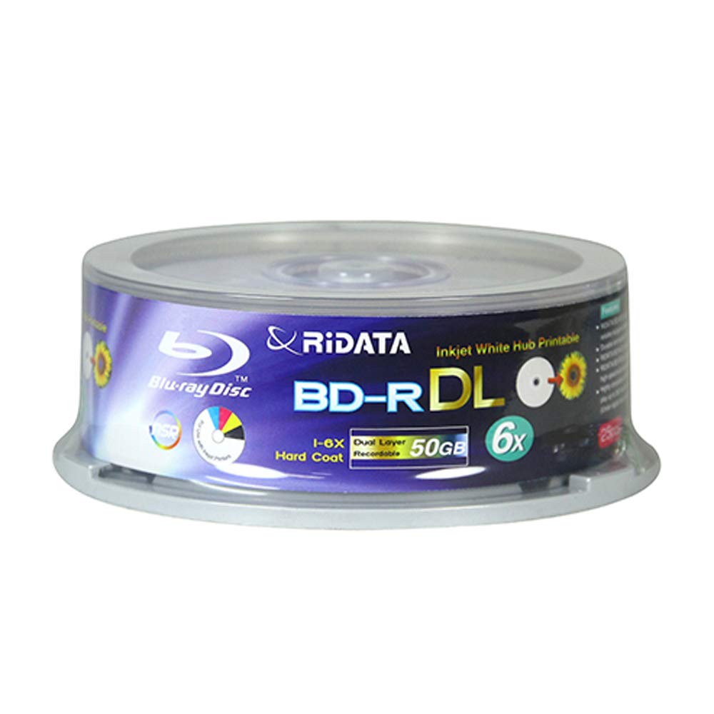 100 Pack BD-R DL Dual Layer 6X 50GB White Inkjet Printable Disc H100606