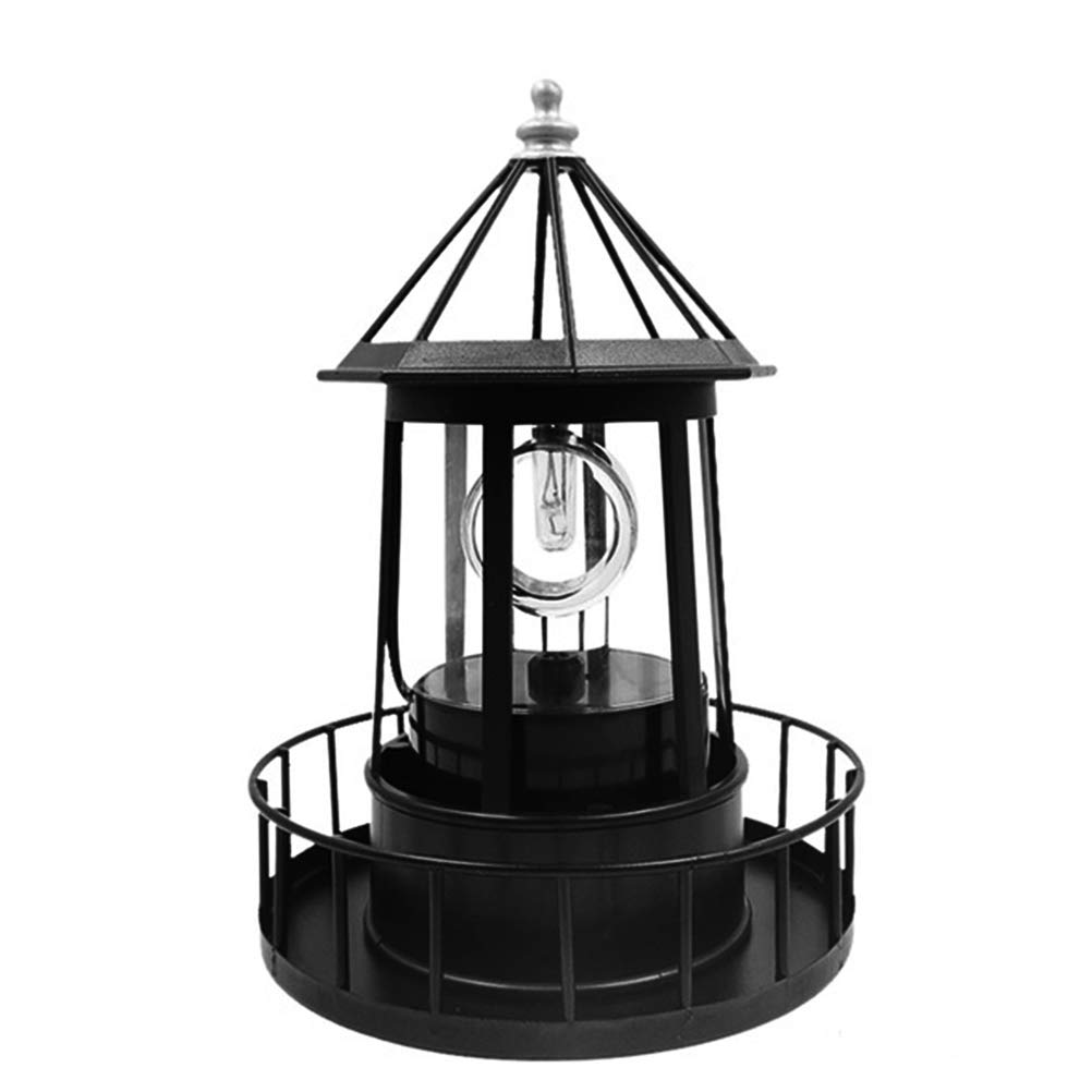 Black Wrought Iron Solar Lighthouse O2538