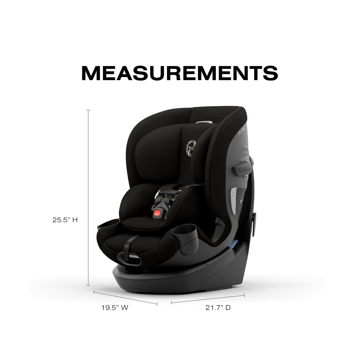 Black 360 Rotating Convertible Car Seat E899
