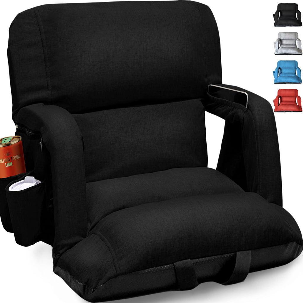 Black Wide Stadium Seats with Back Support F3372