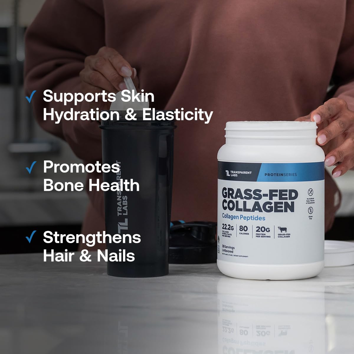 Grass-Fed Collagen Peptides, 30 Servings, Unflavored B5802