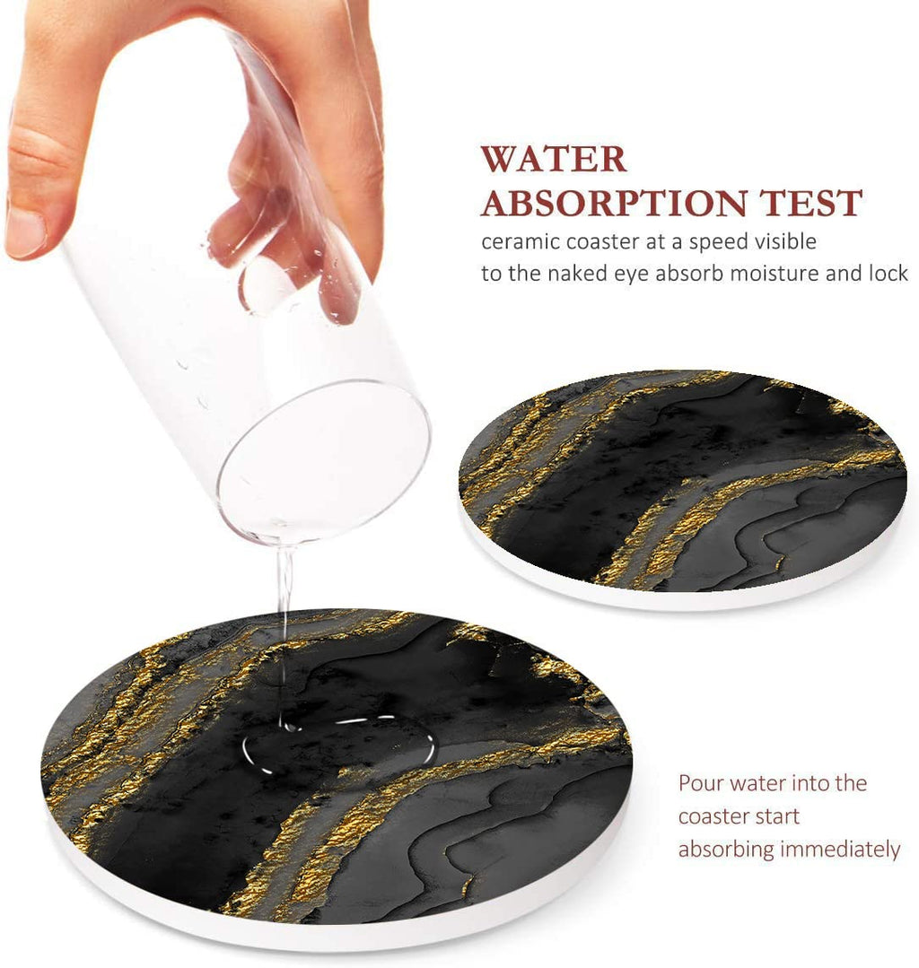 Set of 6 Ceramic Stone Coasters D1946