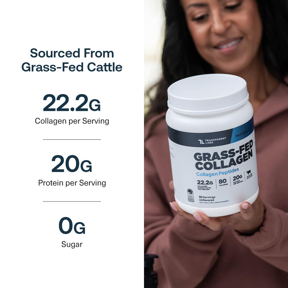 Grass-Fed Collagen Peptides, 30 Servings, Unflavored B5802