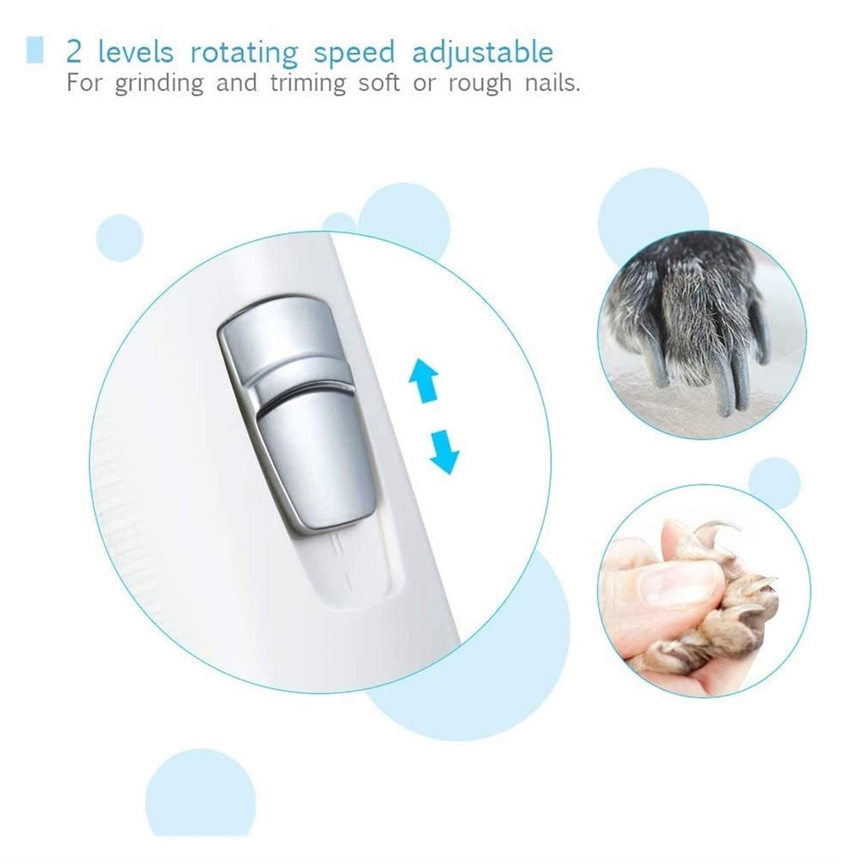 Dog Nail Grinder and Clippers Quiet 6h Working Time E9276