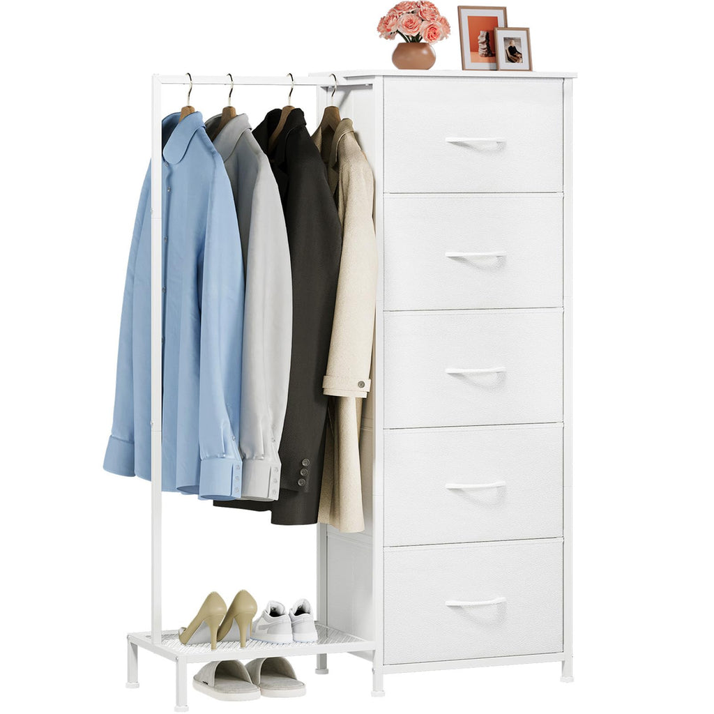 Dresser with Hanging Rack, 5 Drawers L553401