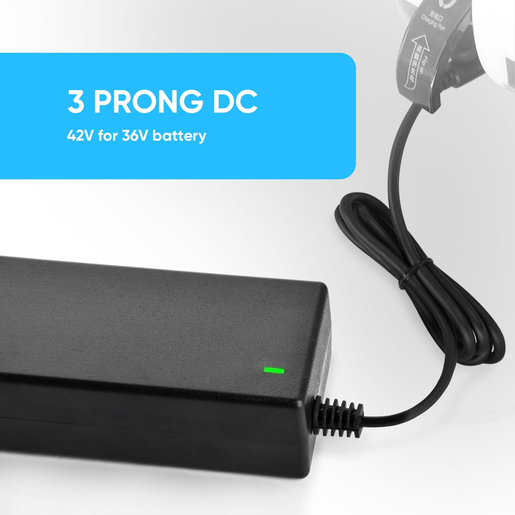 42V 2A Battery Charger 3 Prong Inline Connector T7984