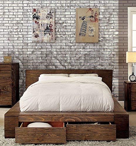 California King Walnut Platform Bed I29183