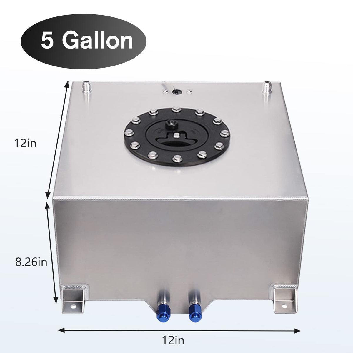 5 Gallon Aluminum Polished Fuel Cell with Cap E174