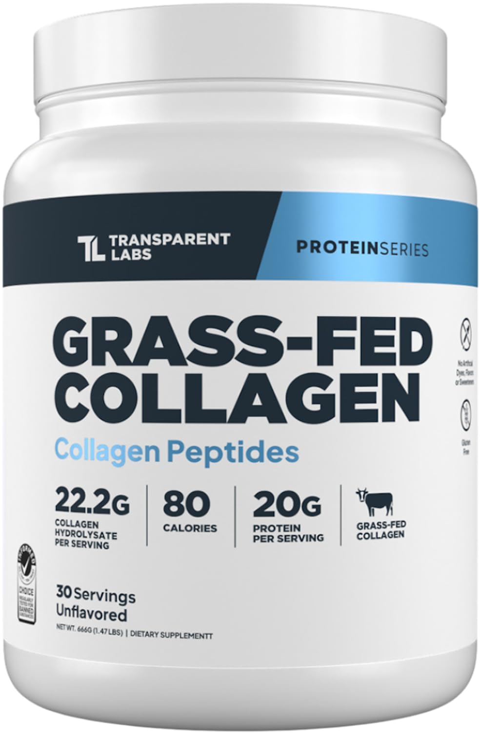 Grass-Fed Collagen Peptides, 30 Servings, Unflavored B5802