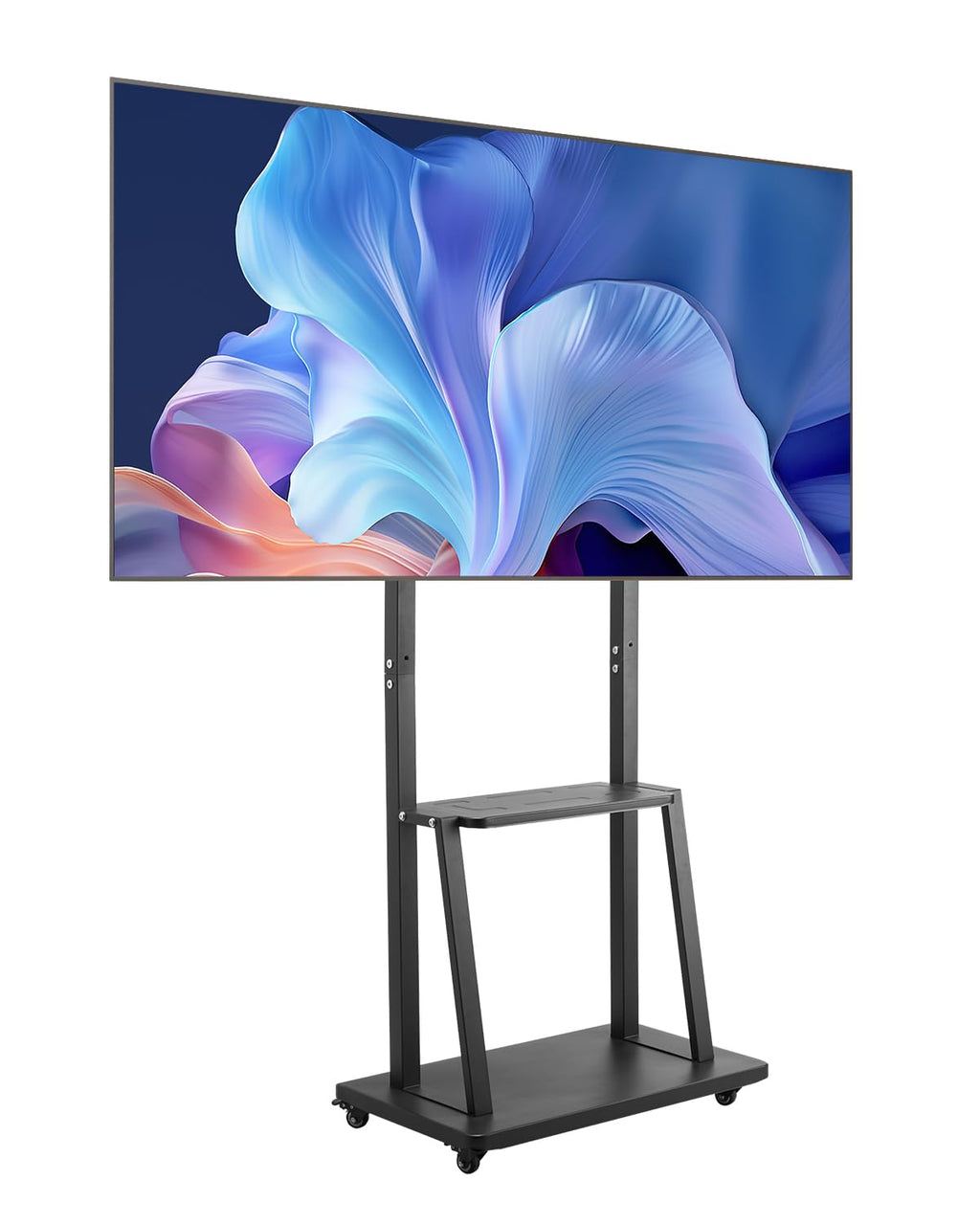 Rolling TV Stand for 32-75 Inch Screens, Height Adjustable with Tray O671