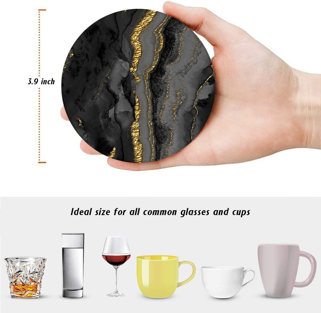 Set of 6 Ceramic Stone Coasters D1946