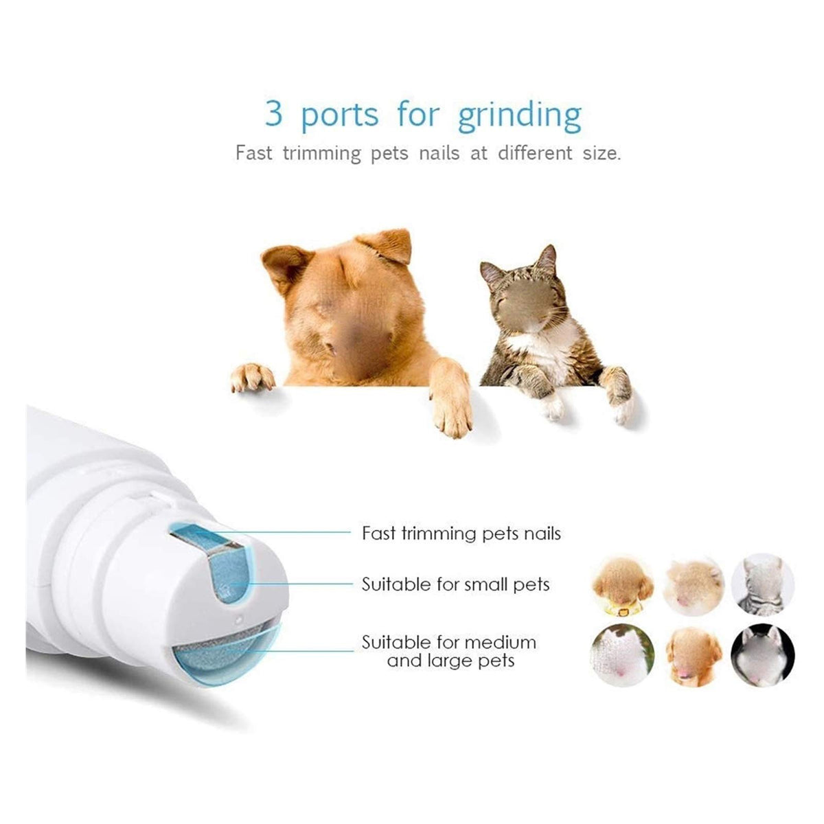 Dog Nail Grinder and Clippers Quiet 6h Working Time E9276