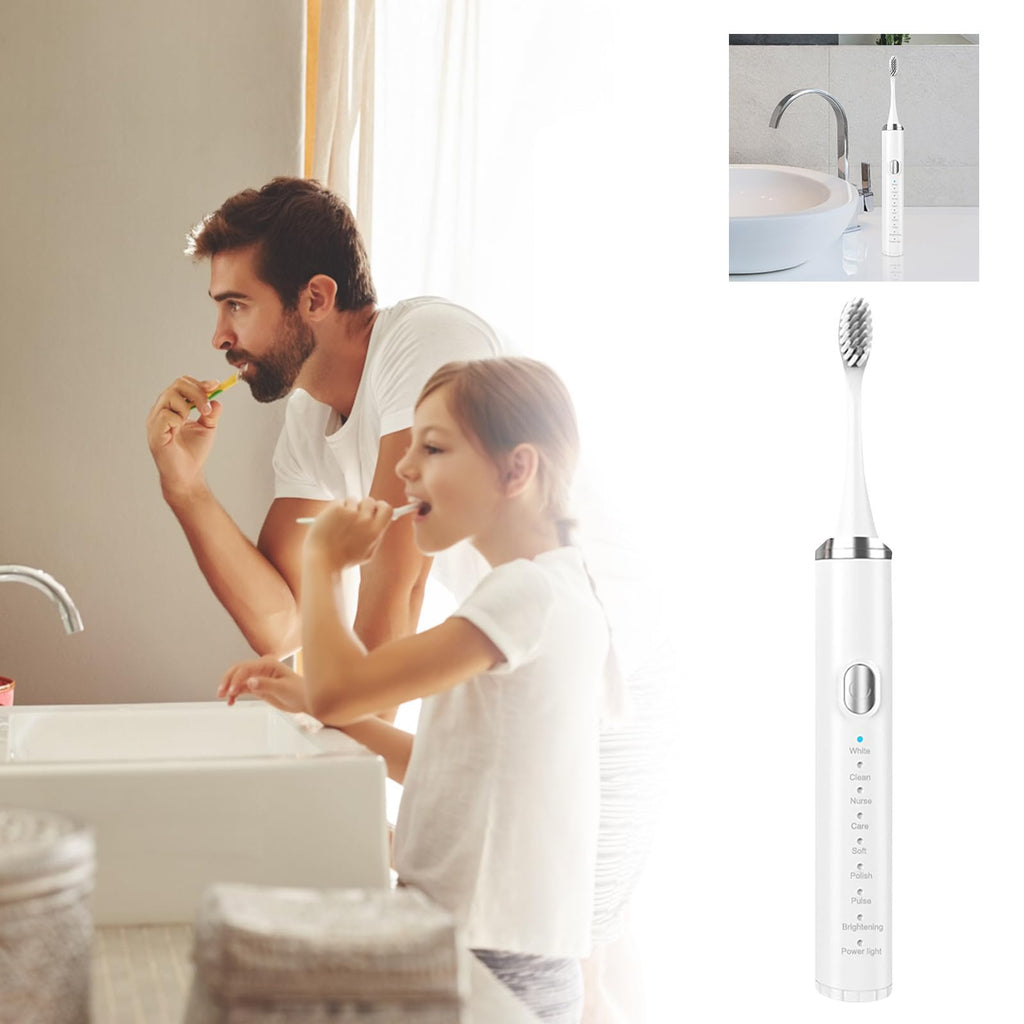 Black Rechargeable Electric Toothbrush with 4 Replacement Heads K256