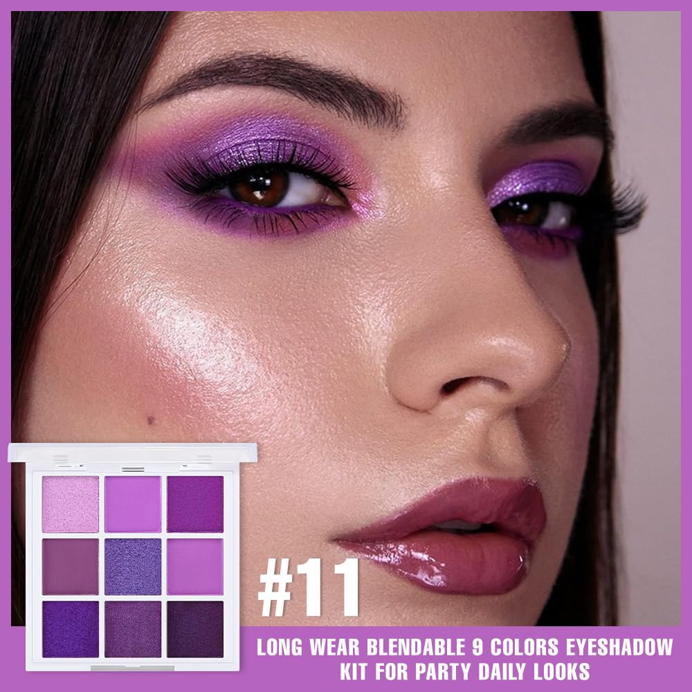 9 Colors Matte Shimmer Metallic Eyeshadow Palette Q573