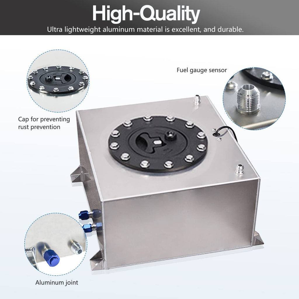 5 Gallon Aluminum Polished Fuel Cell with Cap E174