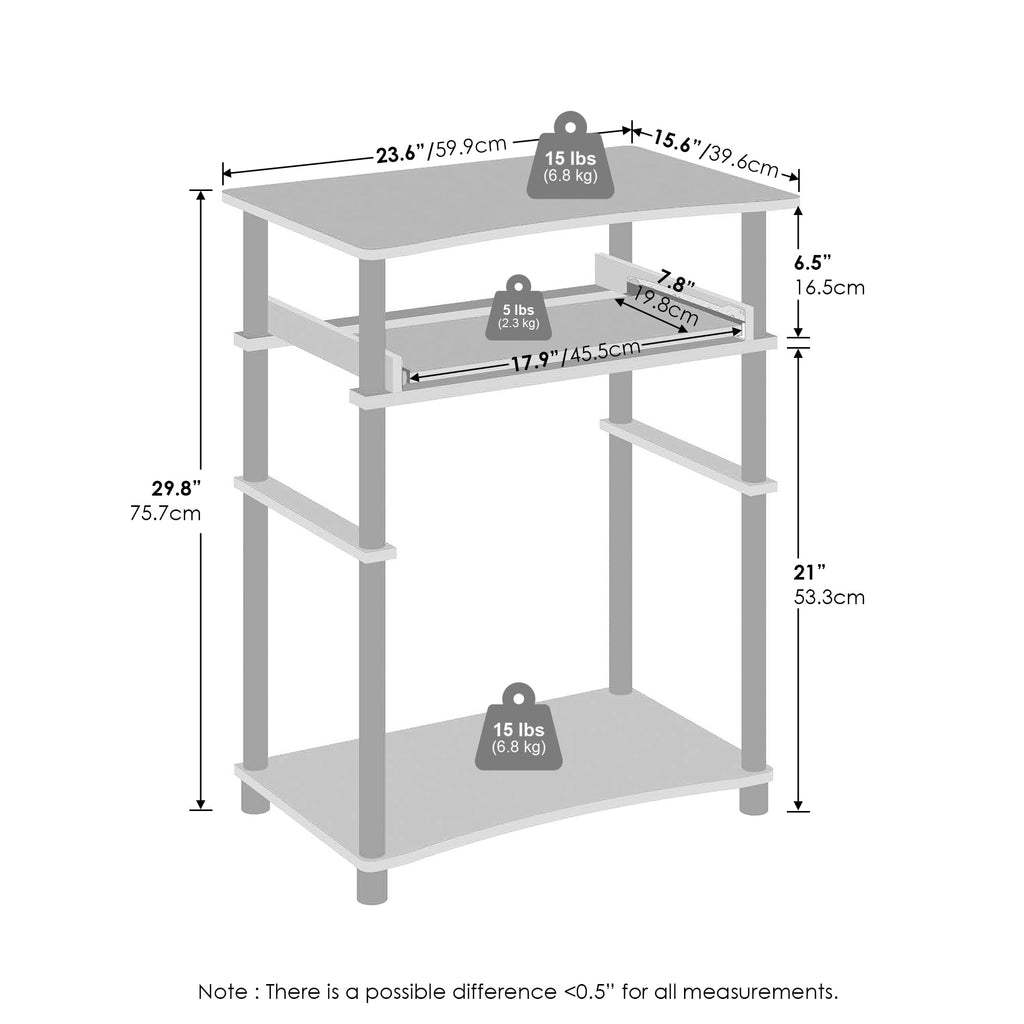 Black Desk with Keyboard Tray N178135