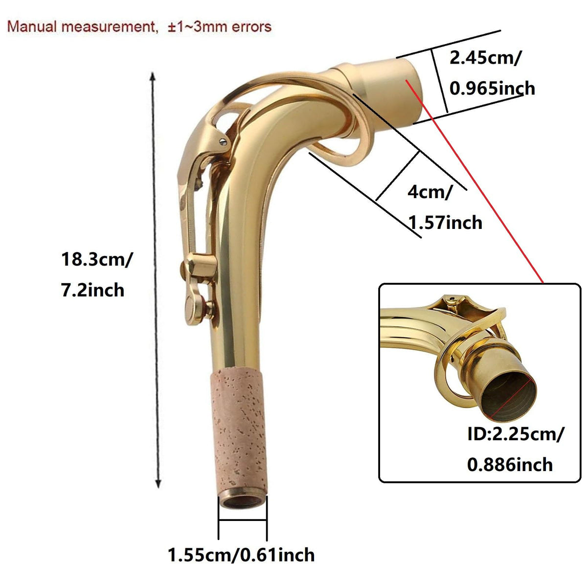 Brass Bend Neck Alto Saxophone 24.5mm B887