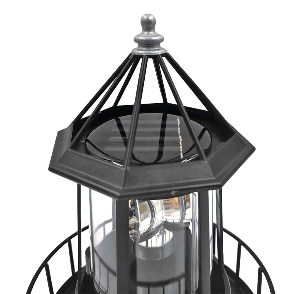 Black Wrought Iron Solar Lighthouse O2538
