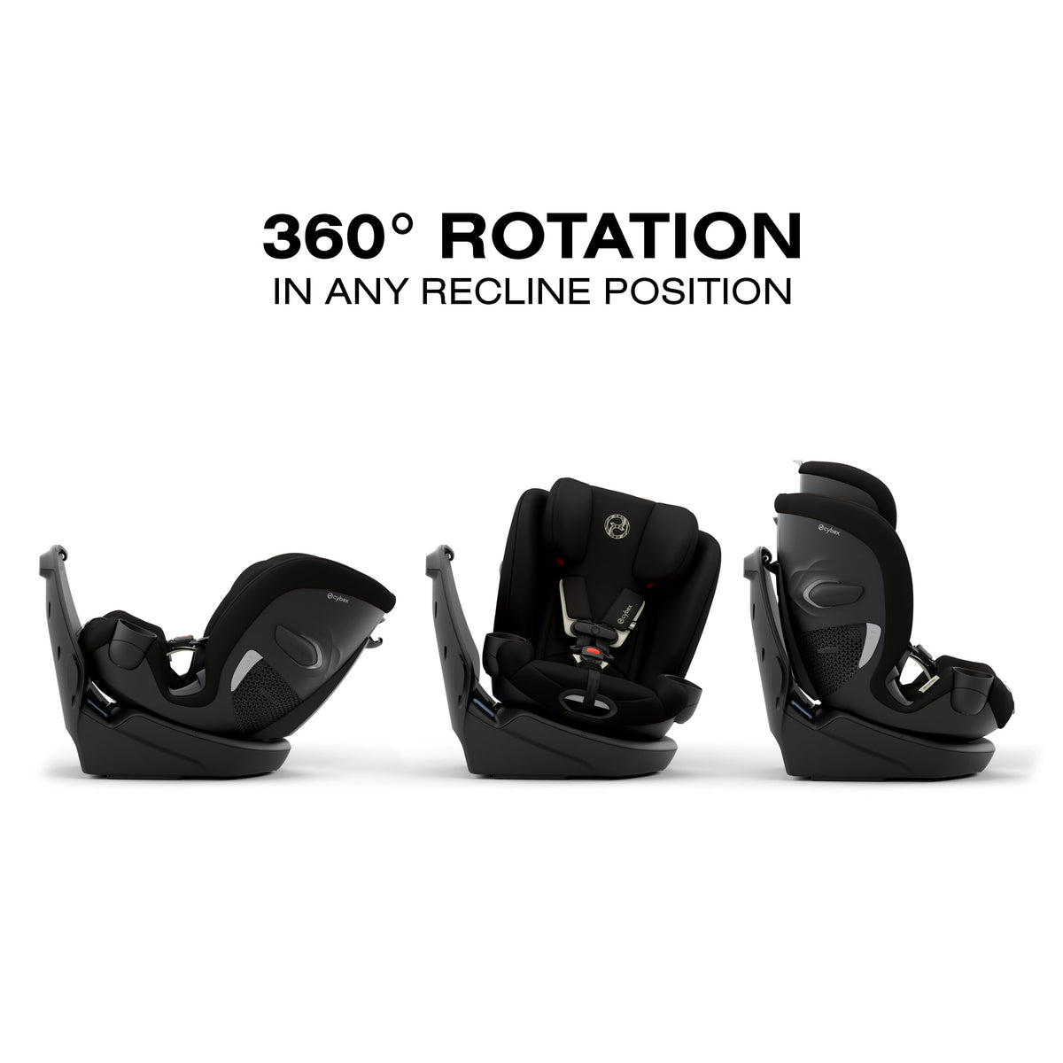 Black 360 Rotating Convertible Car Seat E899