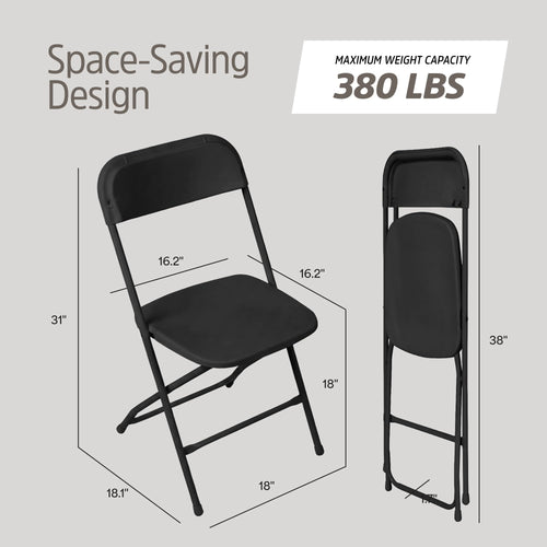 10 Pack Black Plastic Folding Chairs I592