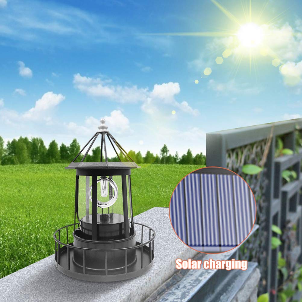Black Wrought Iron Solar Lighthouse O2538