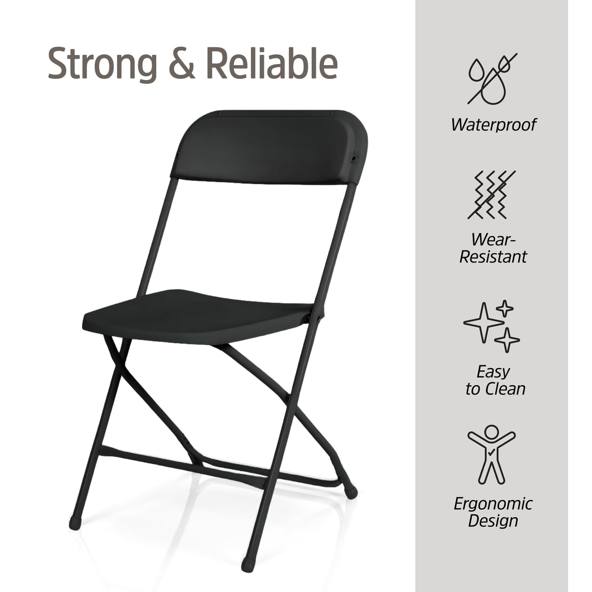 10 Pack Black Plastic Folding Chairs I592