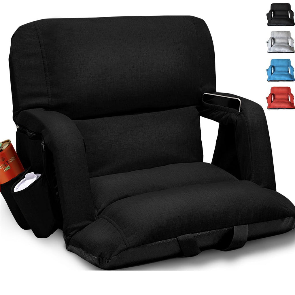 Black Wide Stadium Seats with Back Support F3372