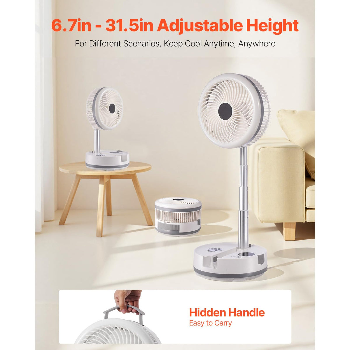 10 Inch Foldable Oscillating Fan with Remote Y2268