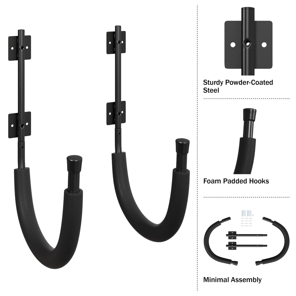 2-Pack Kayak Storage Hook Sets Wall Mount Hangers 100lb Capacity L4140