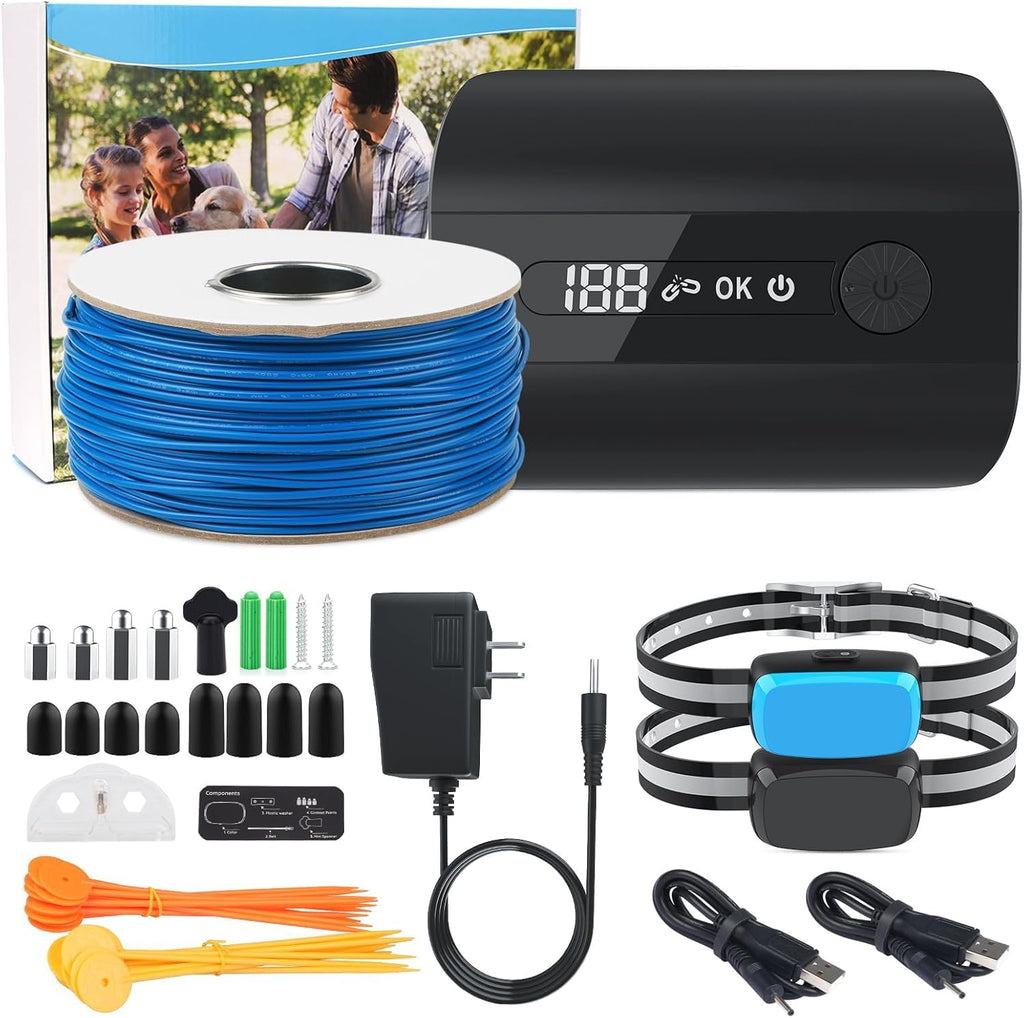 Electric Dog Fence Containment System with Waterproof Training Collar F5796