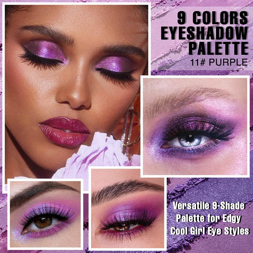 9 Colors Matte Shimmer Metallic Eyeshadow Palette Q573