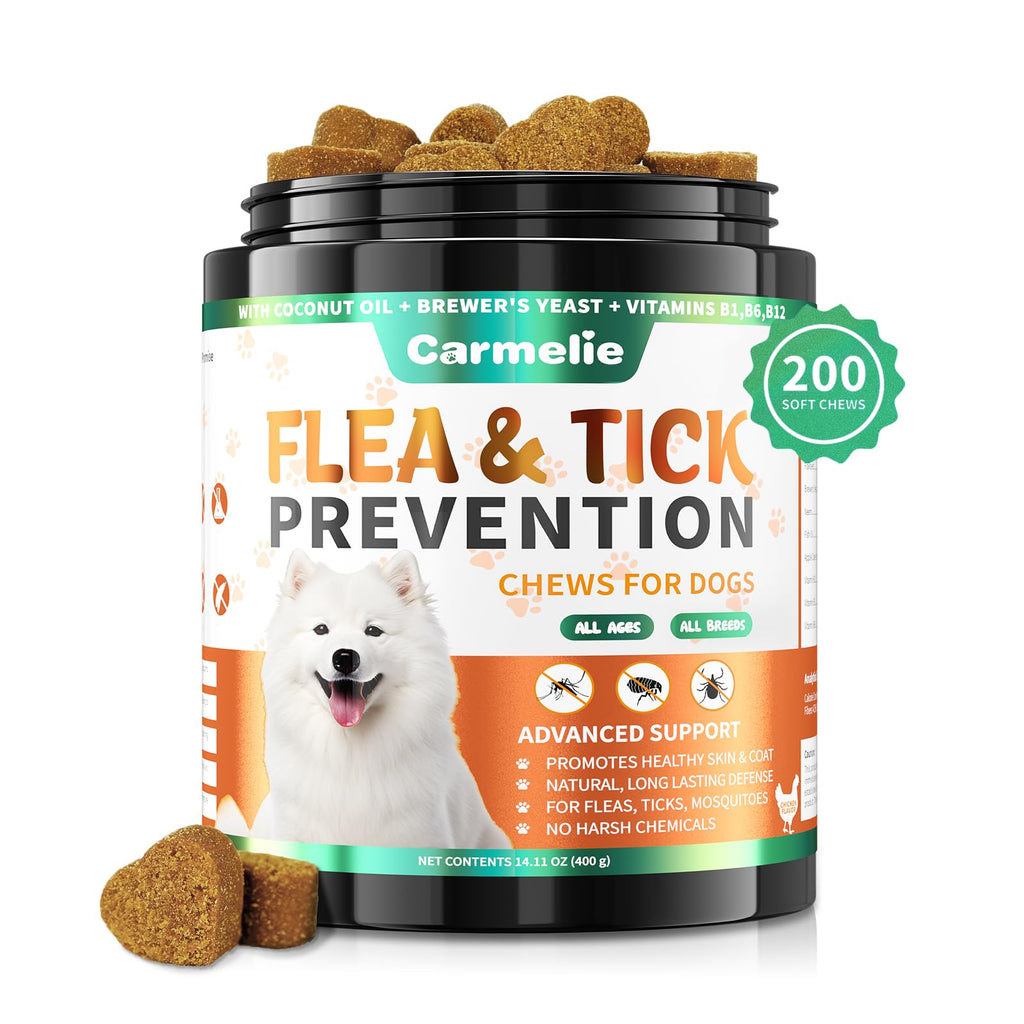 Flea and Tick Prevention for Dogs Chewables, 200 Soft Chews D76606