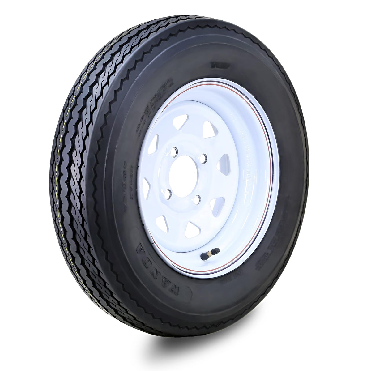 5.30-12 Trailer Tire & Wheel 6-Ply White Spoke Rim S9691