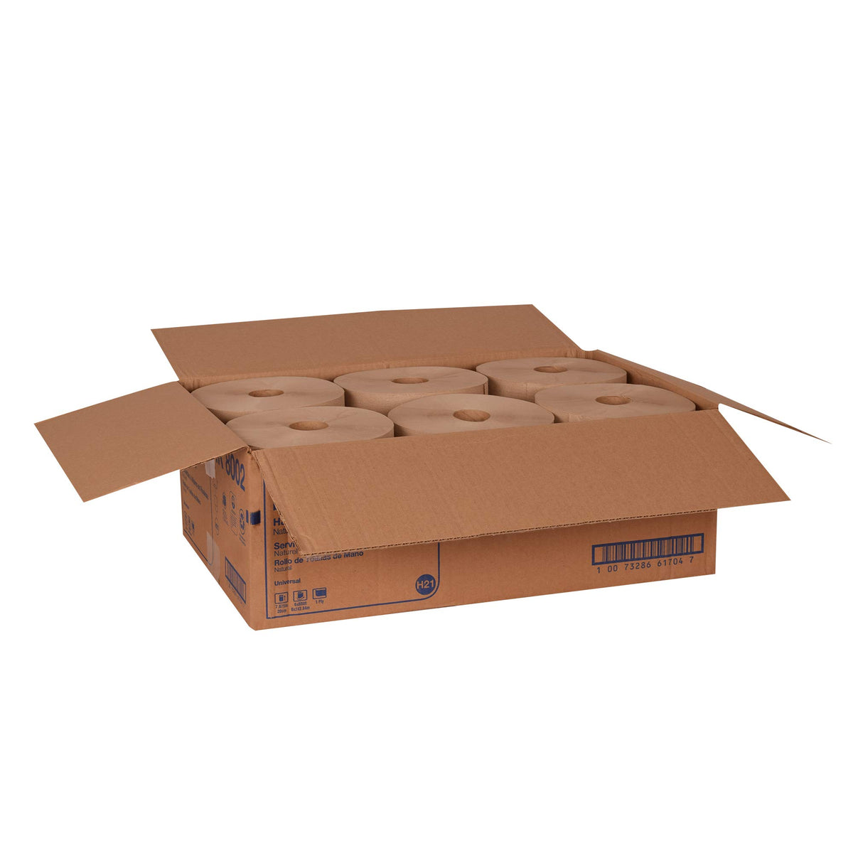 Natural Paper Hand Towel Roll, 6 Rolls x 800 Ft F1799