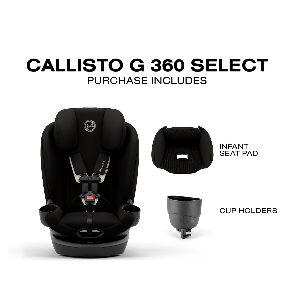 Black 360 Rotating Convertible Car Seat E899