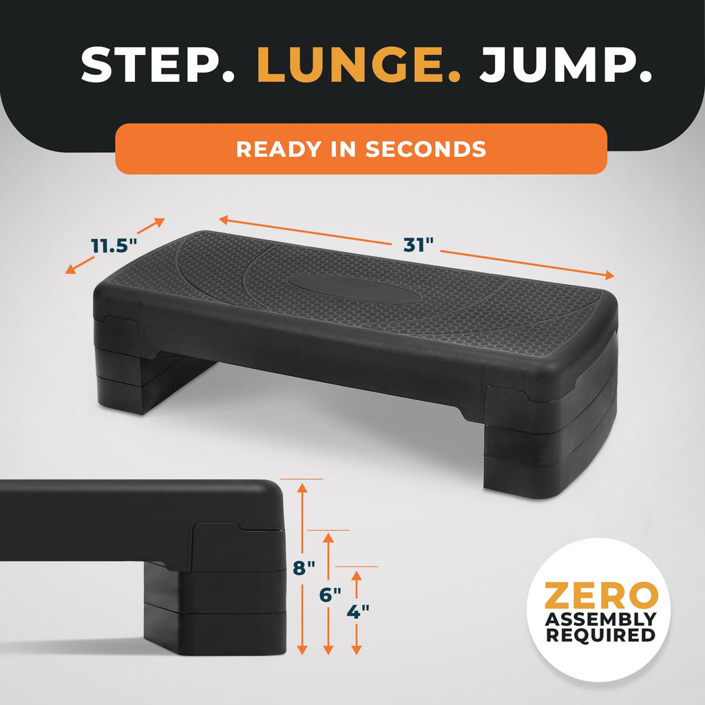31-inch Aerobic Step Platform with 3 Adjustable Risers G751