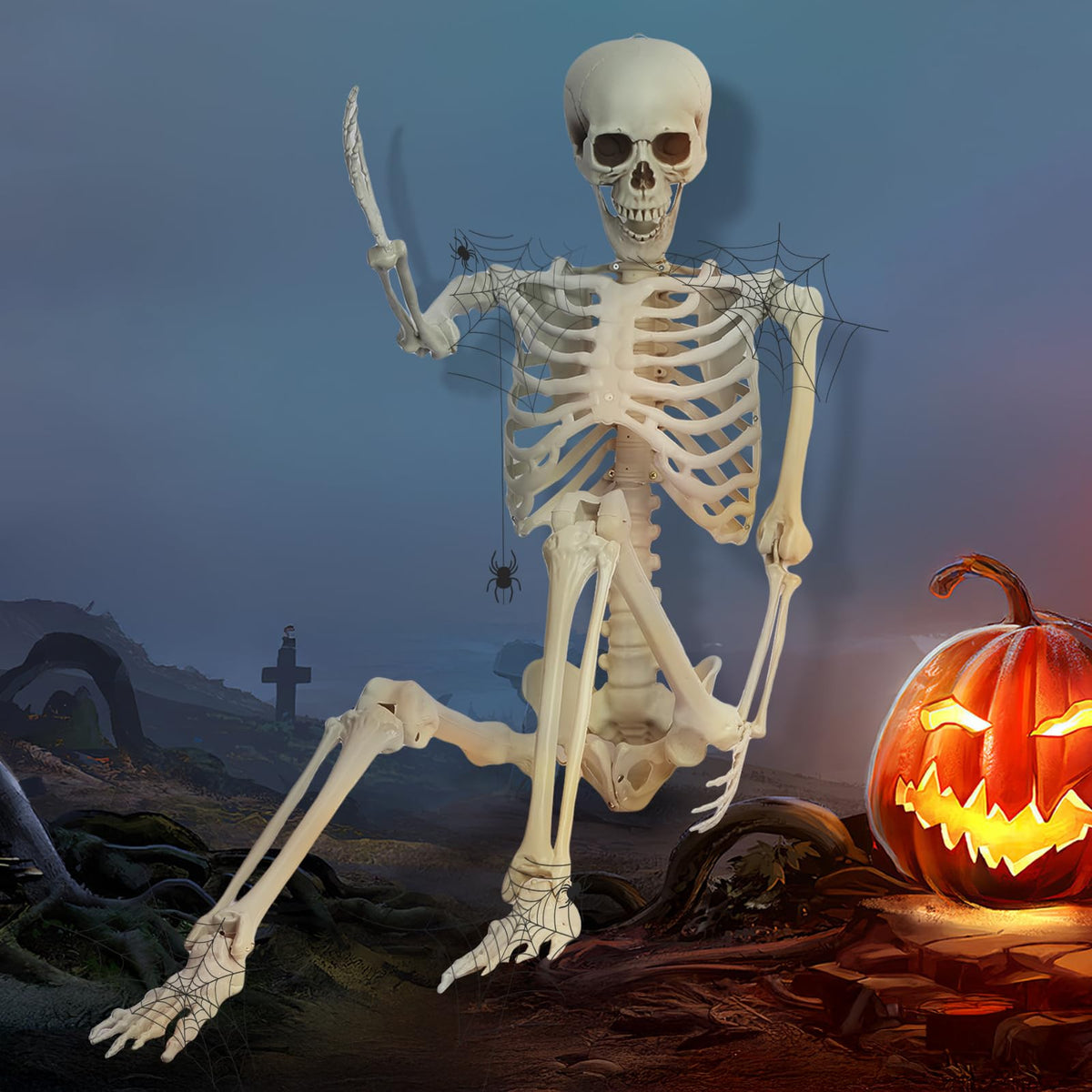 5.4FT Poseable Life Size Plastic Skeleton L86110
