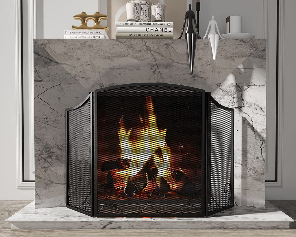 Black Wrought Iron Fireplace Screen X478649