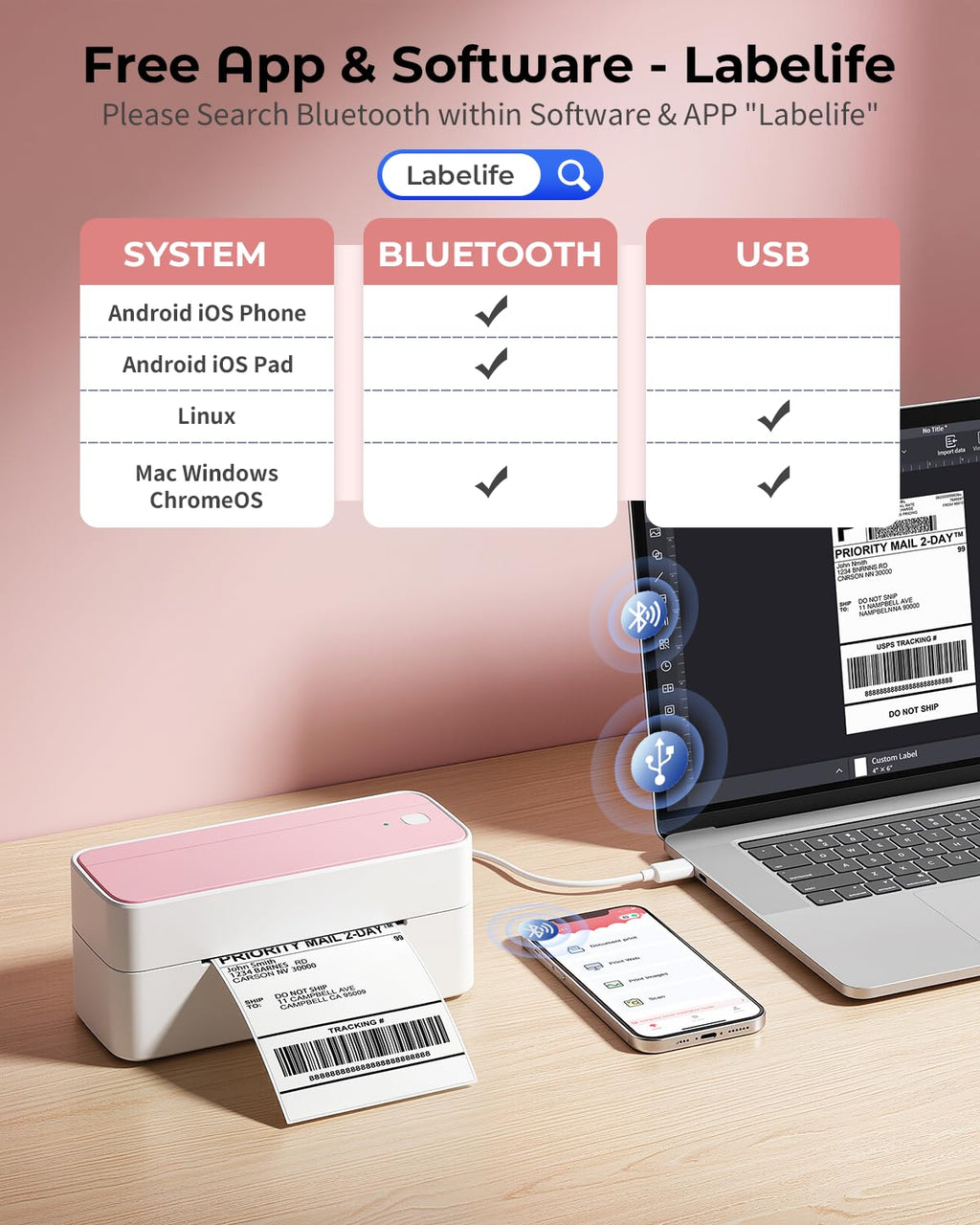Bluetooth Thermal Label Printer A4377