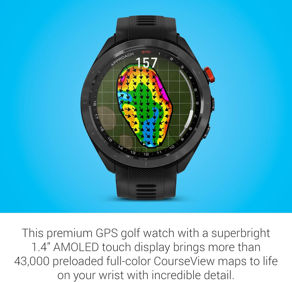 Black 47mm Golf GPS Smartwatch G4030