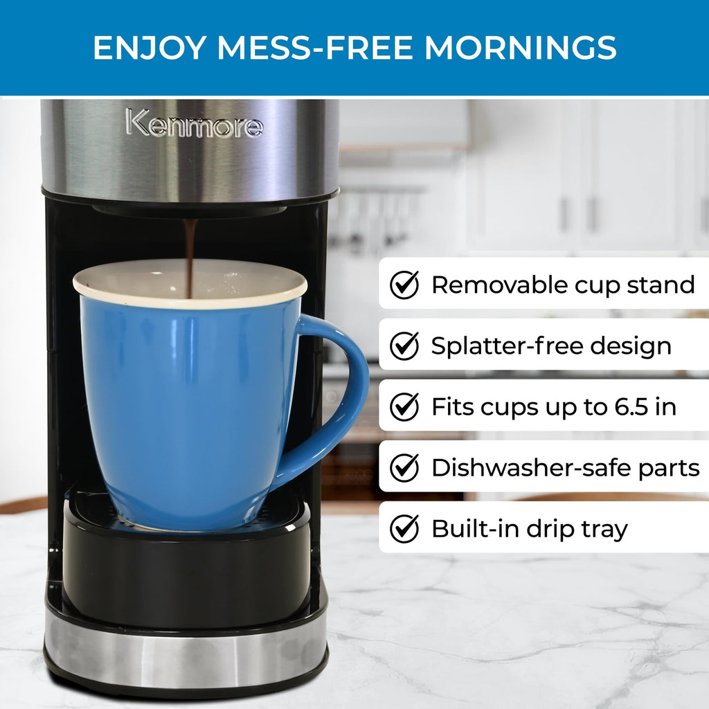 Single Serve Coffee Maker 6–12 Oz Black H419